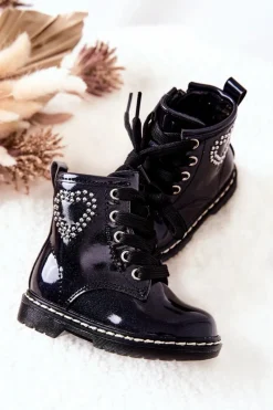 Sale Dziecięce Lakierowane Botki Błyszczące Granatowe Macy Dzieci Dziewczęce