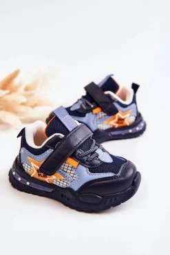 Dziecięce Lekkie Buty Sportowe Granatowe Mobby Dzieci Chłopięce