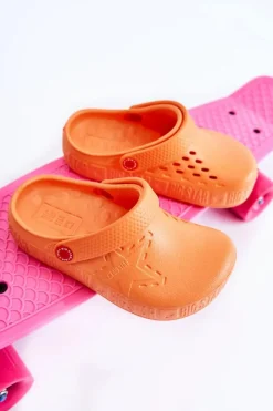 Discount Dziecięce Lekkie Klapki Kroksy Big Star II375008 Pomarańczowe Dzieci Chłopięce|Dziewczęce