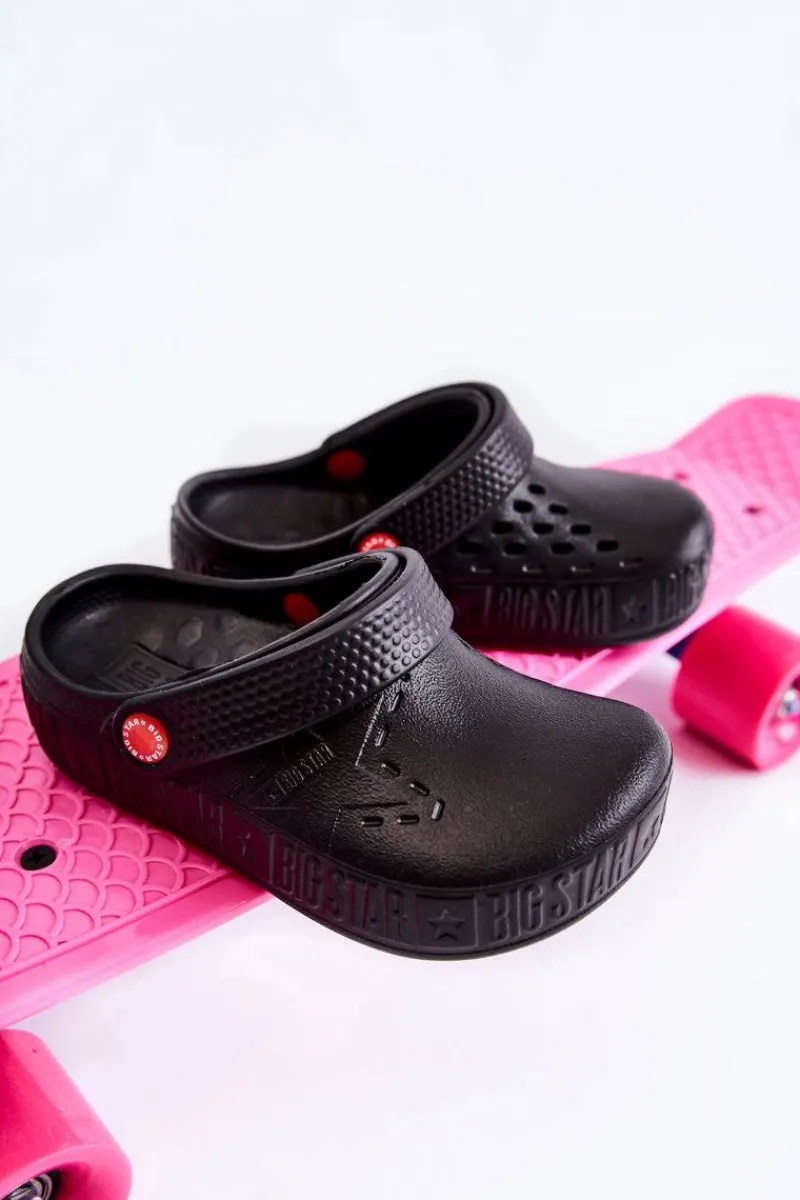 Chłopięce|Dziewczęce>Big Star Shoes Dziecięce Lekkie Klapki Kroksy Big Star II375001 Czarne Czarny