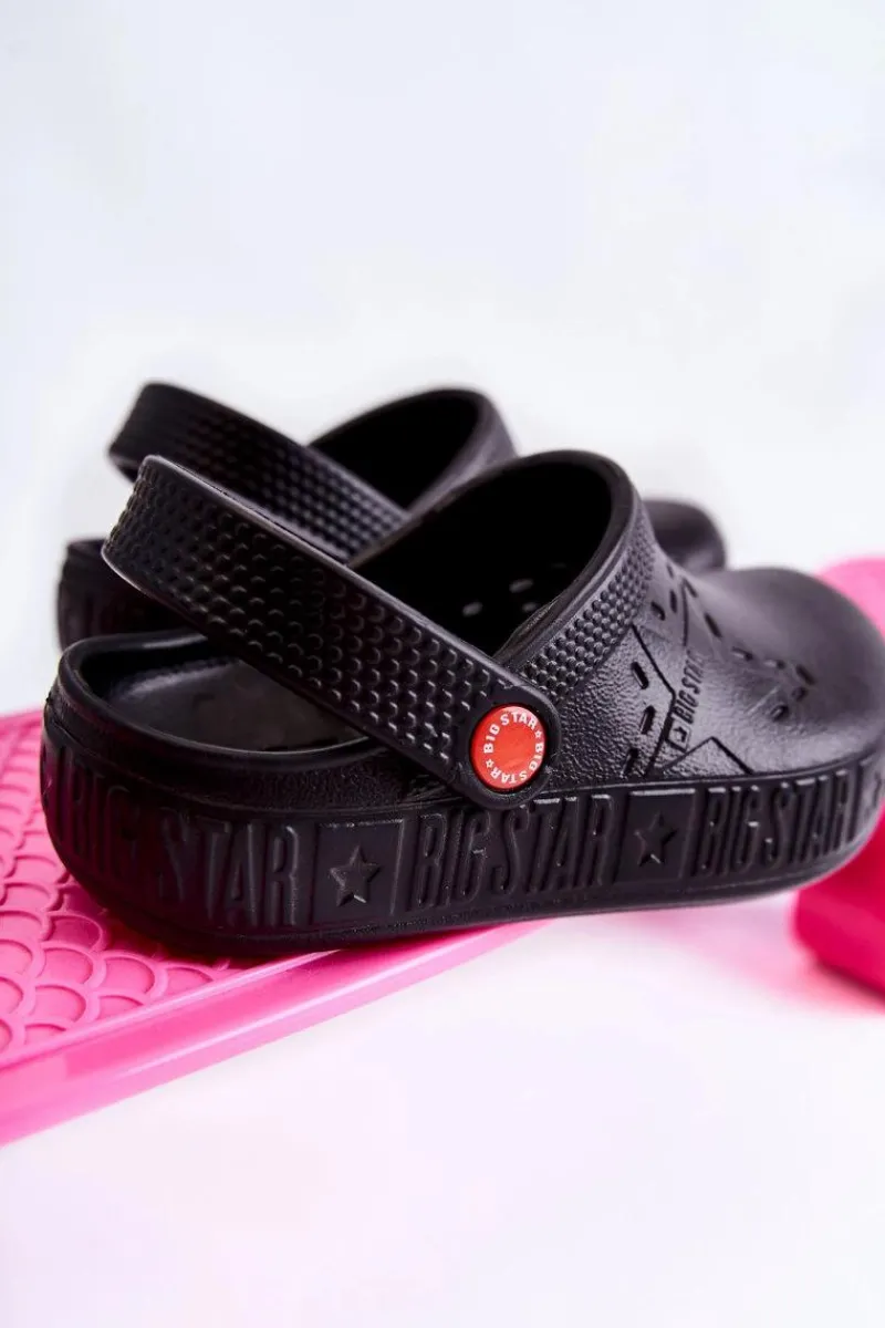 Chłopięce|Dziewczęce>Big Star Shoes Dziecięce Lekkie Klapki Kroksy Big Star II375001 Czarne Czarny