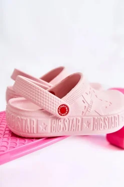 Discount Dziecięce Lekkie Klapki Kroksy Big Star II375007 Różowe Dzieci Chłopięce|Dziewczęce