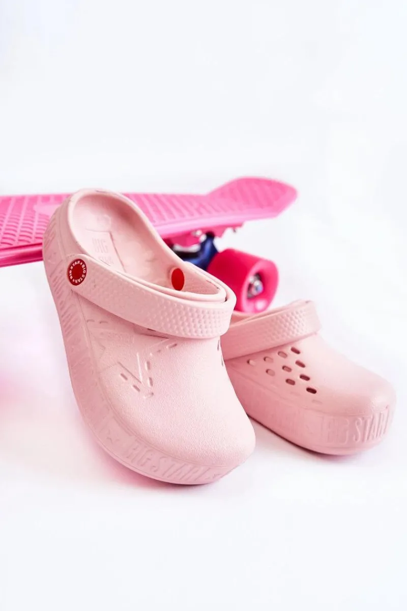 Discount Dziecięce Lekkie Klapki Kroksy Big Star II375007 Różowe Dzieci Chłopięce|Dziewczęce