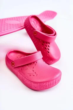 Best Big Star Shoes Dziecięce Lekkie Klapki Kroksy Big Star II375006 Fuksja
