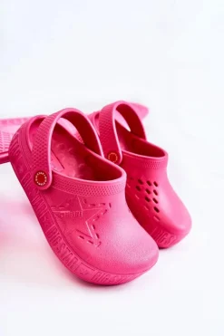 Best Big Star Shoes Dziecięce Lekkie Klapki Kroksy Big Star II375006 Fuksja