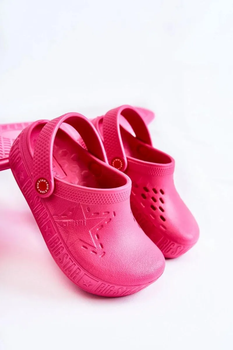 Best Big Star Shoes Dziecięce Lekkie Klapki Kroksy Big Star II375006 Fuksja