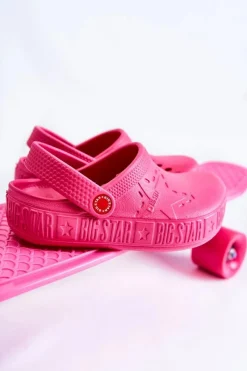 Best Big Star Shoes Dziecięce Lekkie Klapki Kroksy Big Star II375006 Fuksja