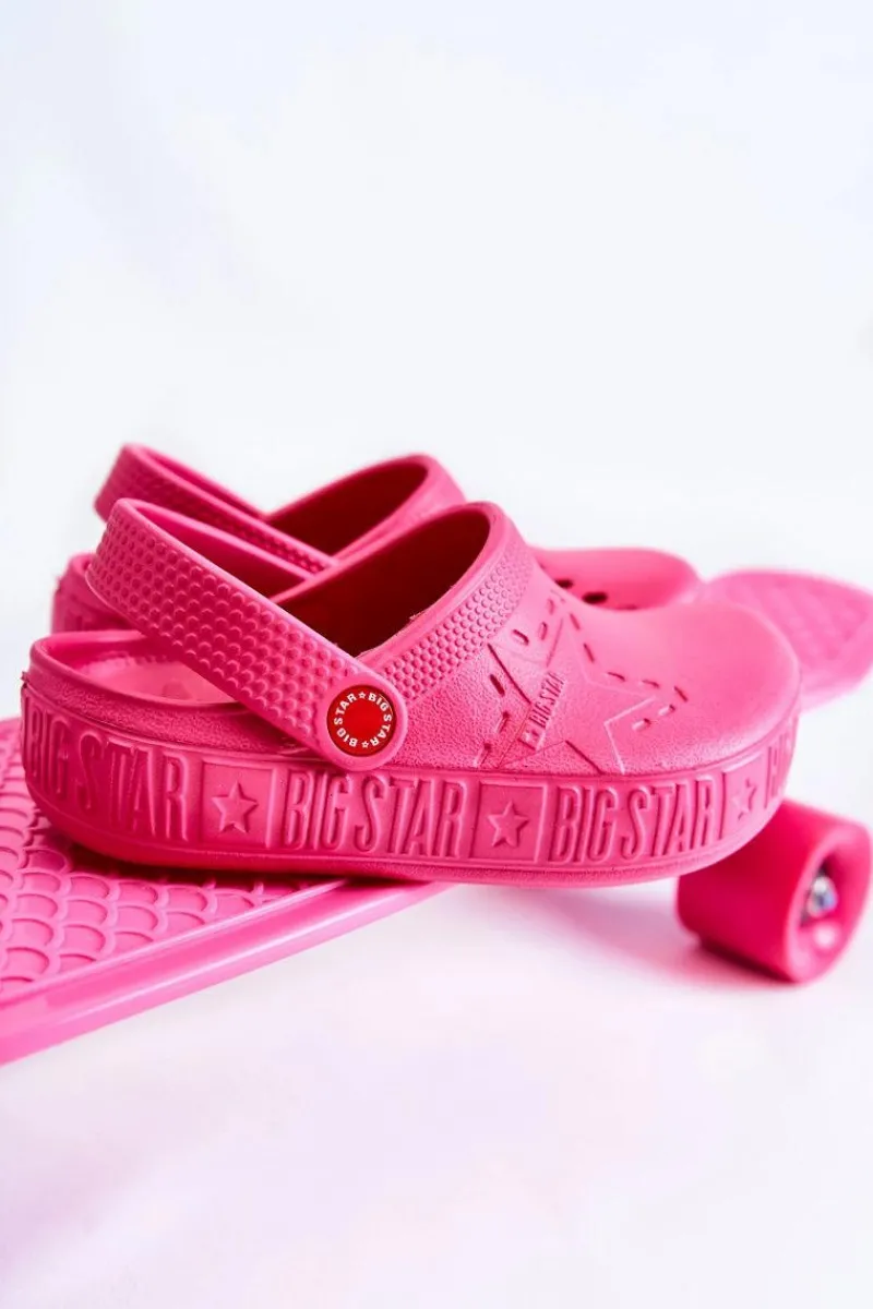 Best Big Star Shoes Dziecięce Lekkie Klapki Kroksy Big Star II375006 Fuksja