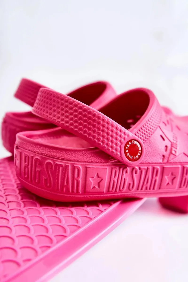 Best Big Star Shoes Dziecięce Lekkie Klapki Kroksy Big Star II375006 Fuksja