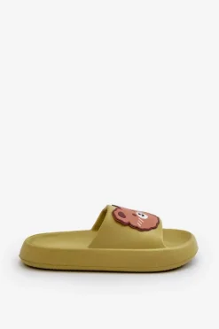 Chłopięce|Dziewczęce></noscript>Boto Dziecięce Lekkie Klapki Z Misiem Zielone Lindeheta