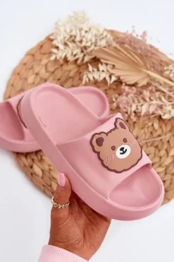 Online Dziecięce Lekkie Klapki Z Misiem Różowe Lindeheta Dzieci Chłopięce|Dziewczęce