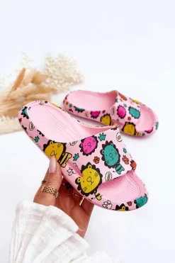 Clearance Boto Dziecięce Lekkie Piankowe Klapki Motyw Lwa Ciemnoróżowe Esther