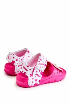 Outlet Boto Dziecięce Lekkie Sandały Z Ozdobami Ciemnoróżowe Trusty