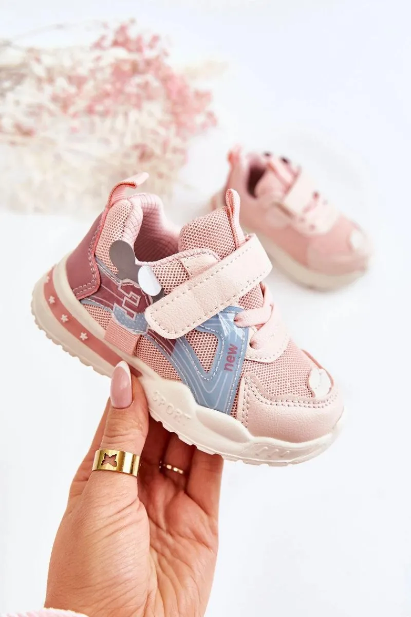 Clearance Dziecięce Materiałowe Buty Sportowe Różowe Nathine Dzieci Dziewczęce