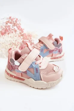 Clearance Dziecięce Materiałowe Buty Sportowe Różowe Nathine Dzieci Dziewczęce