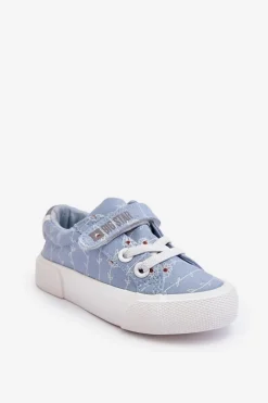 Dziewczęce>Big Star Shoes Dziecięce Materiałowe Trampki BIG STAR JJ374101 Niebieskie