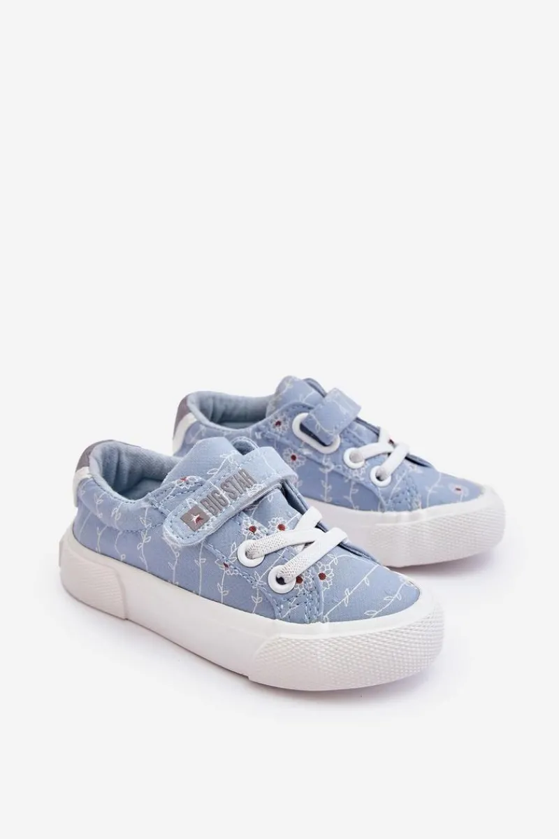 Dziewczęce>Big Star Shoes Dziecięce Materiałowe Trampki BIG STAR JJ374101 Niebieskie