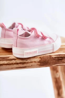 Best Big Star Shoes Dziecięce Materiałowe Trampki Na Rzep BIG STAR KK374083 Różowe