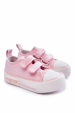 Best Big Star Shoes Dziecięce Materiałowe Trampki Na Rzep BIG STAR KK374083 Różowe