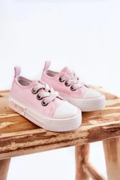 Hot Big Star Shoes Dziecięce Materiałowe Trampki BIG STAR KK374052 Różowe Różowy