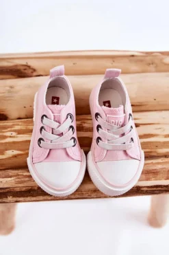 Hot Big Star Shoes Dziecięce Materiałowe Trampki BIG STAR KK374052 Różowe Różowy