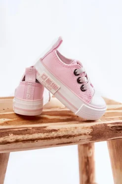 Hot Big Star Shoes Dziecięce Materiałowe Trampki BIG STAR KK374052 Różowe Różowy