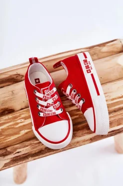 Best Big Star Shoes Dziecięce Materiałowe Trampki BIG STAR KK374071 Czerwone Czerwony