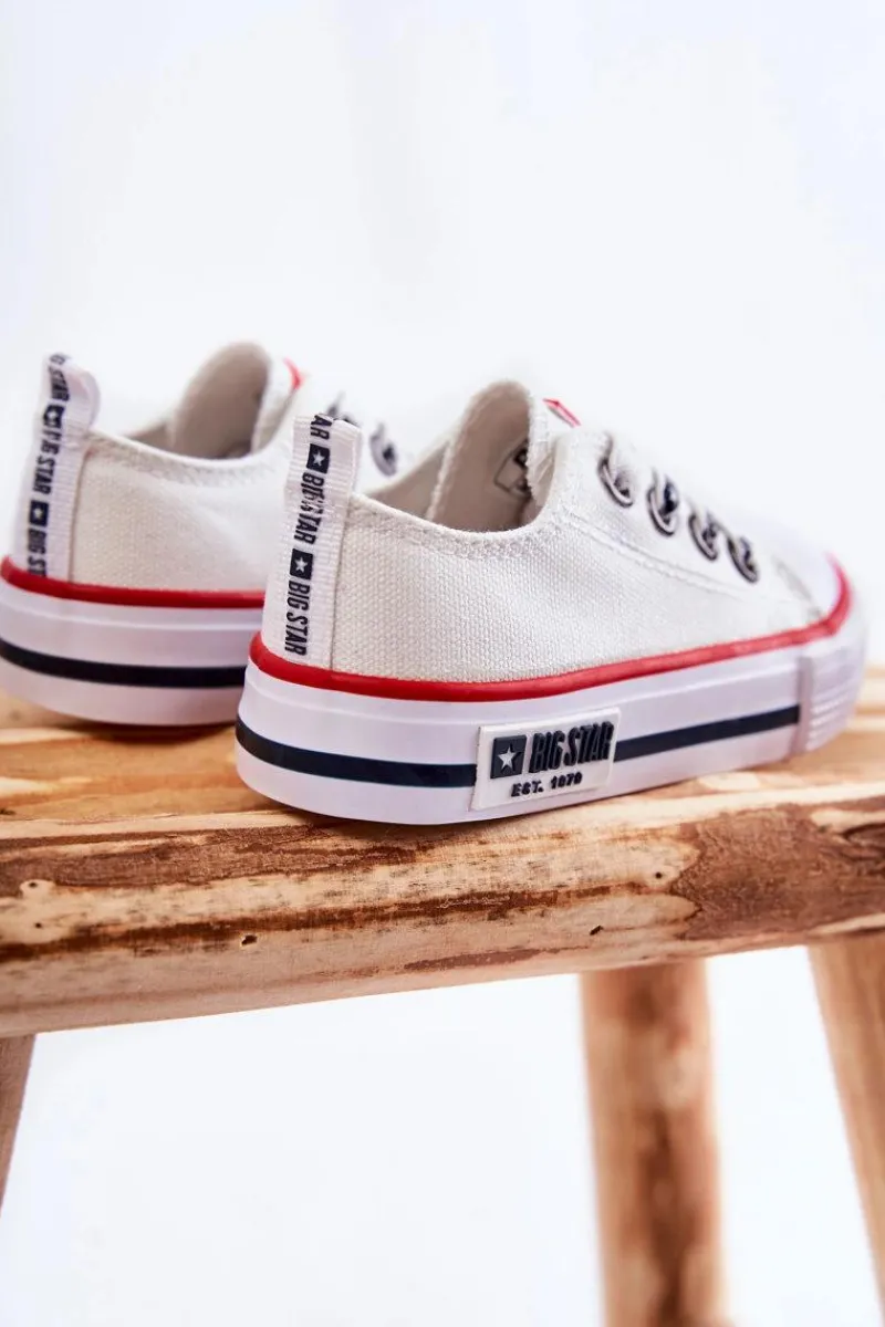 Outlet Big Star Shoes Dziecięce Materiałowe Trampki BIG STAR KK374068 Białe