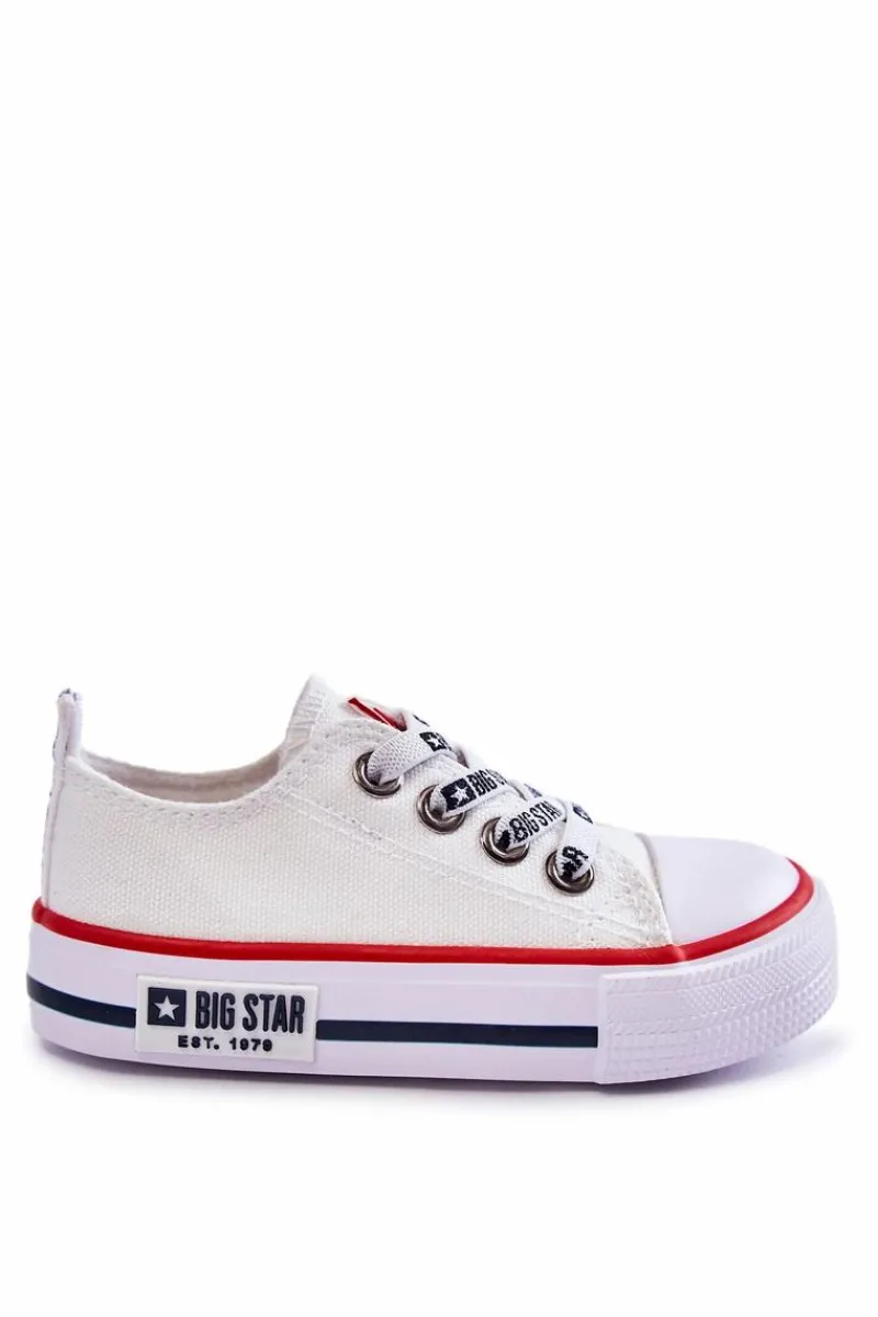 Outlet Big Star Shoes Dziecięce Materiałowe Trampki BIG STAR KK374068 Białe