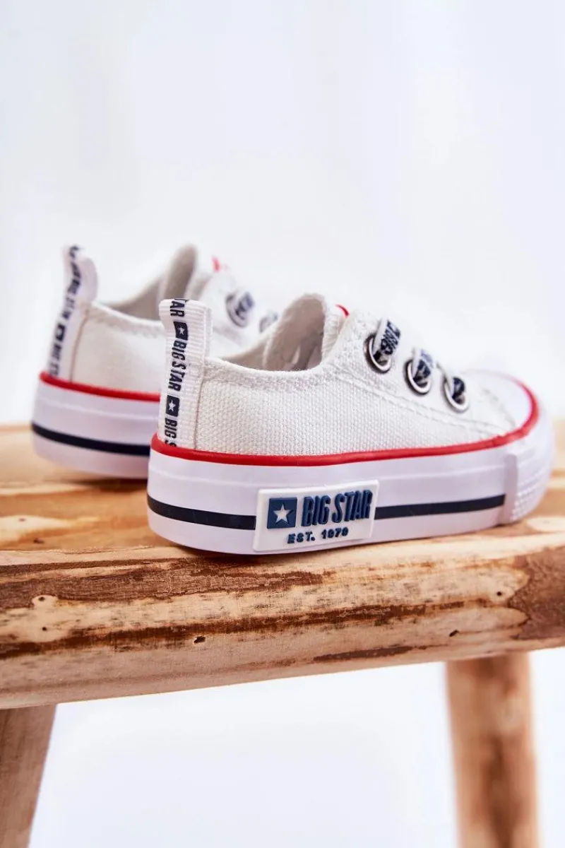 Dziecięce Materiałowe Trampki BIG STAR KK374048 Białe Dzieci Chłopięce|Dziewczęce