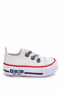 Dziecięce Materiałowe Trampki BIG STAR KK374048 Białe Dzieci Chłopięce|Dziewczęce