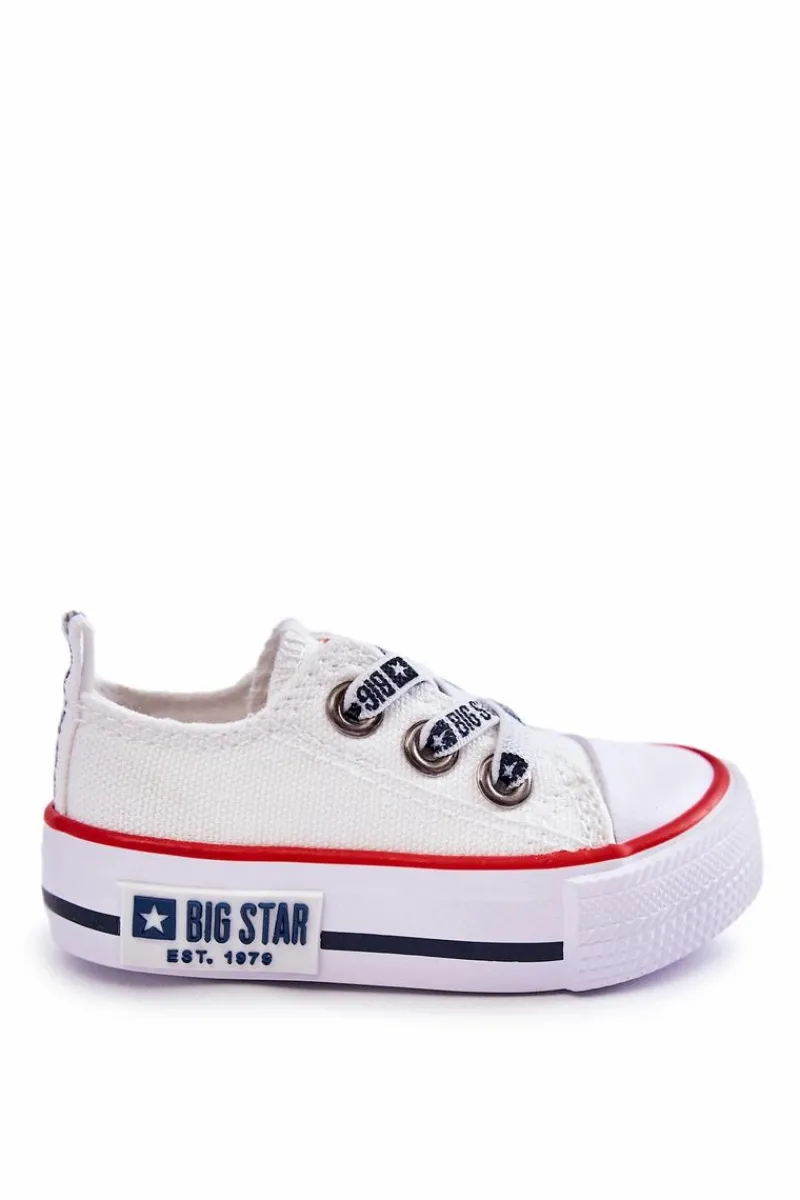 Dziecięce Materiałowe Trampki BIG STAR KK374048 Białe Dzieci Chłopięce|Dziewczęce