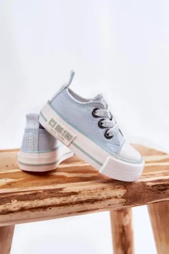 Chłopięce|Dziewczęce></noscript>Big Star Shoes Dziecięce Materiałowe Trampki BIG STAR KK374053 e Niebieski