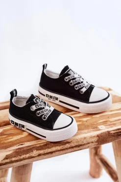 Hot Big Star Shoes Dziecięce Materiałowe Trampki BIG STAR KK374069 Czarne