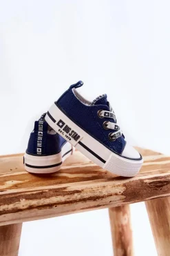 Big Star Shoes Dziecięce Materiałowe Trampki BIG STAR KK374050 Granatowe Niebieski