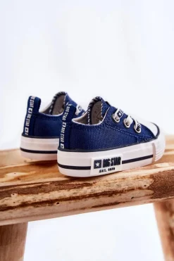 Big Star Shoes Dziecięce Materiałowe Trampki BIG STAR KK374050 Granatowe Niebieski