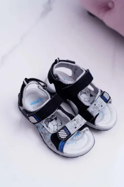 Best Boto Dziecięce Młodzieżowe Chłopięce Sandały Na Rzepy Czarne Reksio