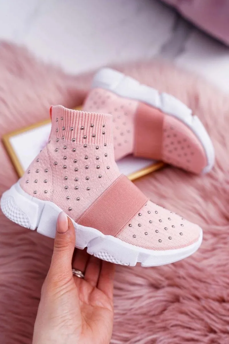 Hot Dziecięce Młodzieżowe Obuwie Sportowe Wsuwane Różowe Delma Dzieci Dziewczęce