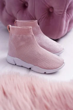 Clearance Dziecięce Młodzieżowe Obuwie Sportowe Brokatowe Różowe Deva Dzieci Dziewczęce