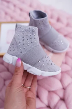 Discount Boto Dziecięce Młodzieżowe Obuwie Sportowe Wsuwane Szare Delma