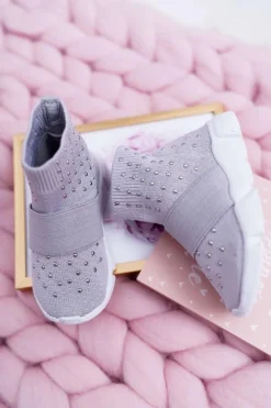 Discount Boto Dziecięce Młodzieżowe Obuwie Sportowe Wsuwane Szare Delma