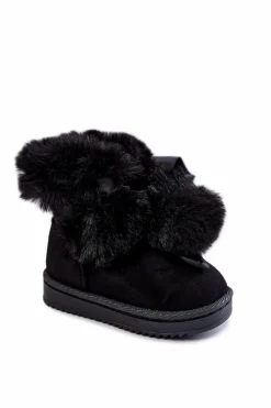 Dziewczęce|Dziewczęce></noscript>Boto Dziecięce Młodzieżowe Ocieplane Botki Śniegowce Czarne Roofy Czarny