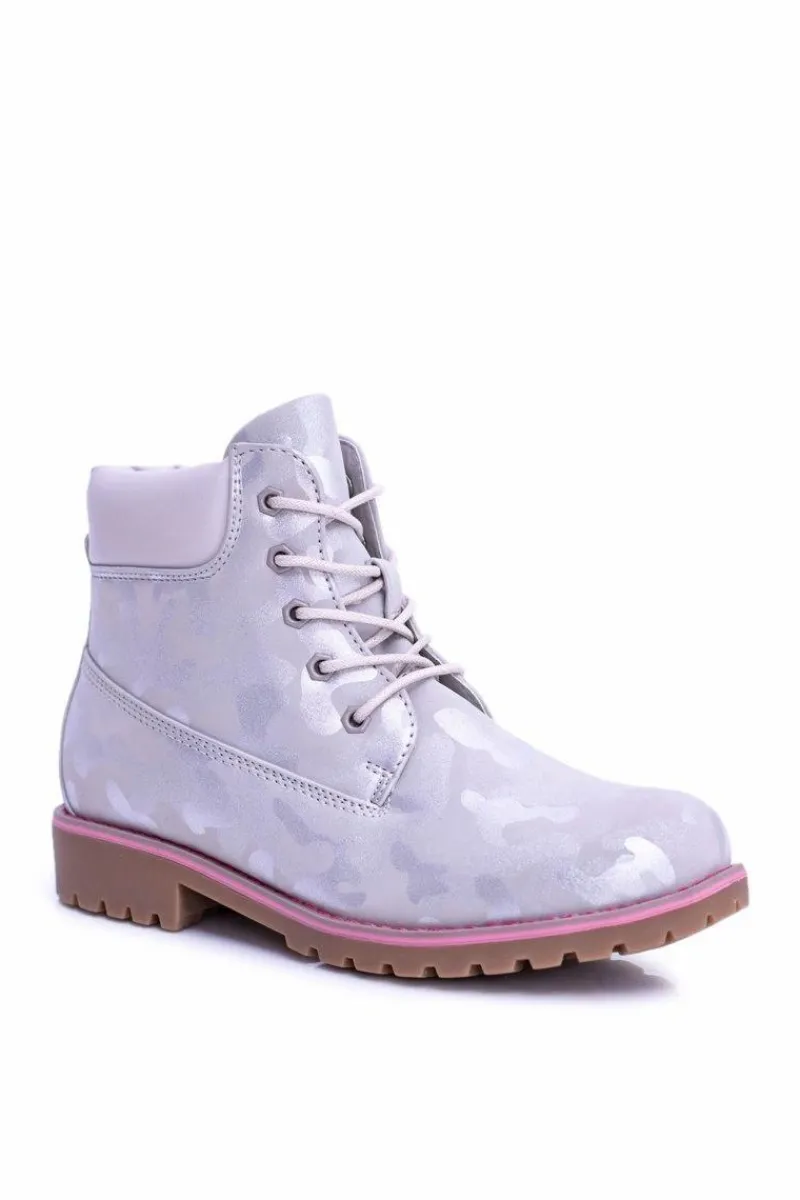 Best Dziecięce Młodzieżowe Ocieplane Szare Botki Traperki MoroStyle Dzieci Chłopięce|Dziewczęce