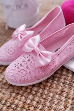 New Boto Dziecięce Młodzieżowe Tenisówki Koronkowe Różowe Dudi