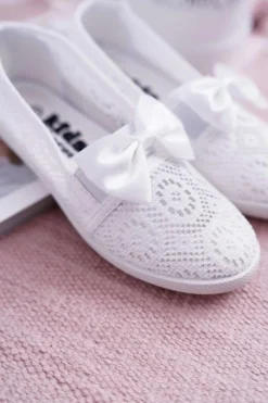 Best Boto Dziecięce Młodzieżowe Tenisówki Koronkowe Białe Dudi