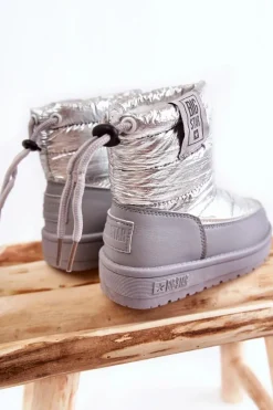 Sale Big Star Shoes Dziecięce Śniegowce Big Star KK374218 Szaro-Srebrne Srebrny