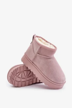 Discount Boto Dziecięce Śniegowce Botki Ocieplane Różowe Nallita