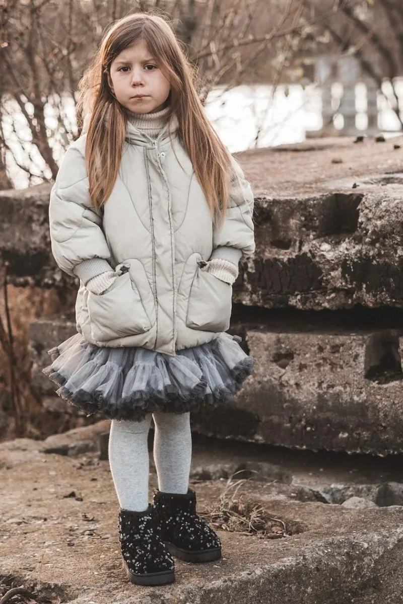 Dziewczęce>Boto Dziecięce Śniegowce Botki Ocieplane Z Cekinami Czarne Rebbica Czarny