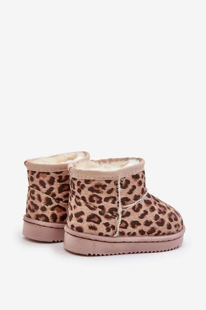 Dziewczęce>Boto Dziecięce Śniegowce Botki Ocieplane W Panterkę Brązowe Nallita
