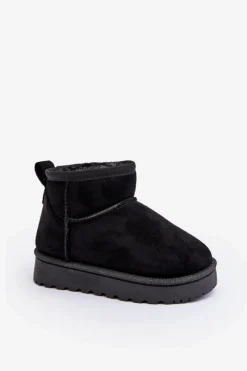 Clearance Boto Dziecięce Śniegowce Botki Ocieplane Czarne Nallita Czarny